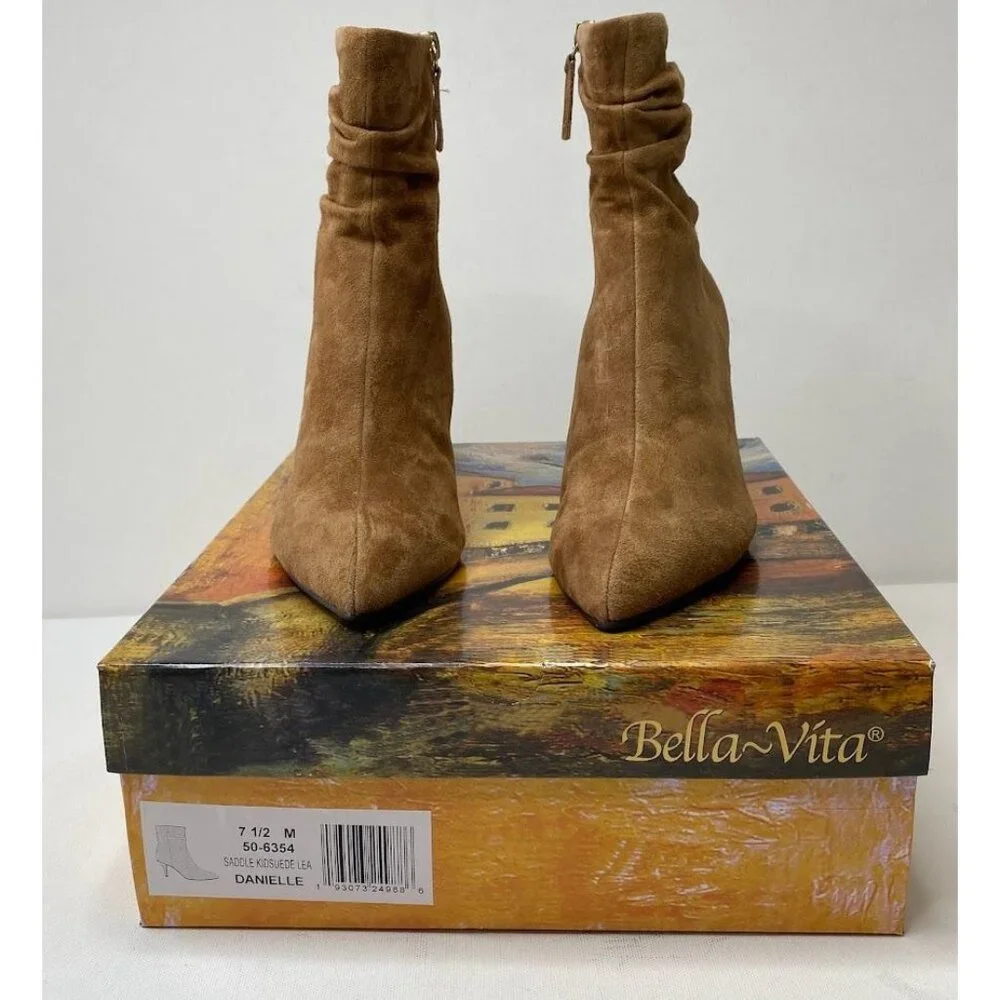 Bella Vita Slouchy Dress Booties Women's 7.5 Brown Suede Stiletto Cushioned NEW‎ - Picture 13 of 14